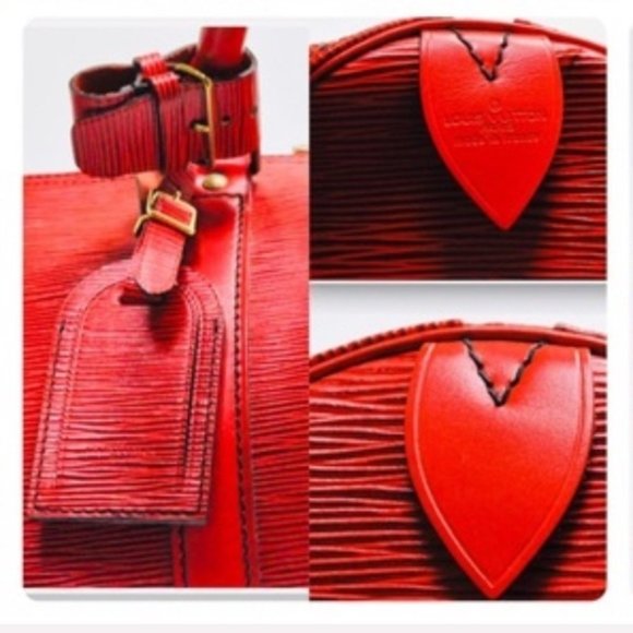 LOUIS VUITTON Red Epi Keepall 55 Boston Bag - Picture 8 of 10